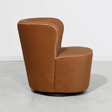 Brown Veni Upholstered Swivel Wingback Chair